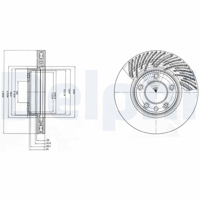 DELPHI BG9949 Disc frana