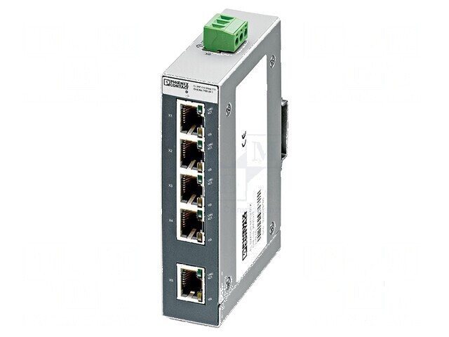 Switch Ethernet neadministrabil cu 5 porturi - 12&divide;48VDC