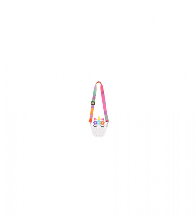 Jucarie Interactiva Antistres Tip Geanta Pop IT, model Unicorn 13.5 x 8.5 x 4 cm-Culoare Alb