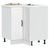 Dulap Baza Colt Bucatarie Lucca, Lemn Prelucrat Alb, 75.5x75.5x81.5 cm, Spatiu Depozitare, Picioare Reglabile