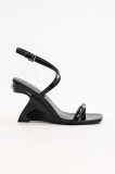 Karl Lagerfeld sandale de piele WAVERLY culoarea negru, KL34612