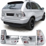 Lumini spate din sticla clara cu crom argintiu, potrivite pentru BMW X5 E53 99-03 pre-facelift Performance AutoTuning