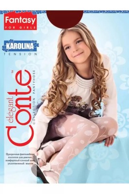 Ciorapi copii subțiri cu model floral, Karolina 20 Den - Nero, 146-152 foto
