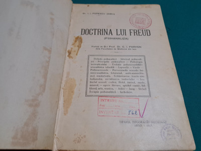 DOCTRINA LUI FREUD * PSIHANALIZA/ I.I. POPESCU / 1927 * foto