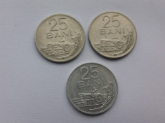 ROMANIA -Set 3 Monede 25 Bani 1960 ,1966 ,1982 foto