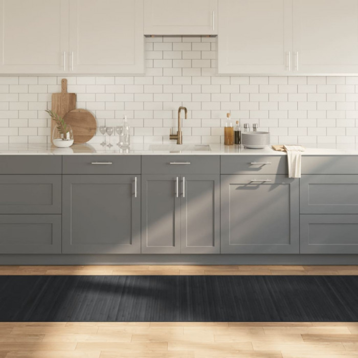 Gossi covor dreptunghiular, gri, 80x400 cm, bambus