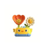 Jucărie de Baie Interactiva &bdquo;Puișorul Vesel cu Flori Rotative&rdquo;, Efect de Cascadă și Pulverizare, Fixare cu Ventuză, 18M+