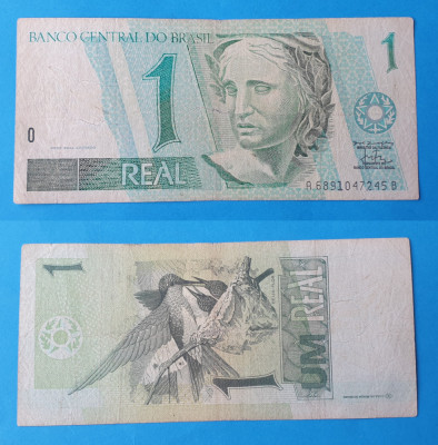 Bancnota - Brazil Brazilia 1 Real - circulata in stare buna foto