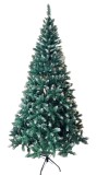 WOLFSON - BRAD ARTIFICIAL DE CRACIUN,SILVA,CU VARFURI NINSE,ALB+VERDE,225CM,SUPORT METALIC