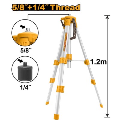 Trepied aparat nivela cu laser din aluminiu 120 cm - Ingco HLLT01152 foto