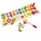Joc Puzzle din Lemn cu Cifre, Adunare, Scadere, Mai mic, Mai mare si Fructe