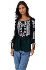 Bluza dama tip ie 257 negru/alb , marimea 2XL