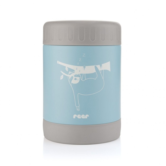Cutie termica pentru mancare, otel inoxidabil vidat, 300 ml, albastra, Reer ColourDesign 90423 Children SafetyCare
