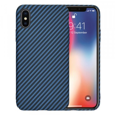 Husa pentru Apple iPhone XS / X, Techsuit, Carbonite FiberShell, Turcoaz foto