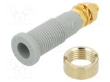 Conector banană 2mm soclu 10A 1kV aurit Hirschmann T&amp;M gri