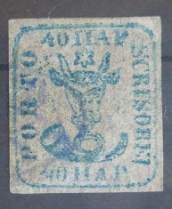 Romania 1859 - Cap de Bour 40 parale,stampila ,,FRANCO-JASSY&#039;&#039;