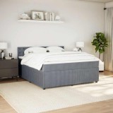 VidaXL Pat box spring cu saltea, gri &icirc;nchis, 180x200 cm, catifea 3290119