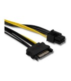 Cablu SATA PCIe 6pin mama - SATA 15pin tata 0.15m SATA III QOLTEC