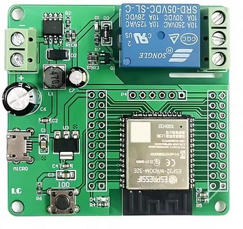 ESP32 Wroom 32E WIFI Bletooth cu releu si alimentare DC7-60V si microusb 5V foto