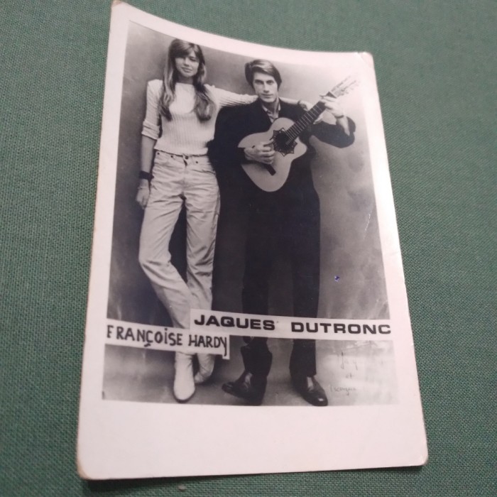 FOTO TIP 9/6CM COOPERATIVA FOTOGRAFIA FRANCOISE HARDY/JAQUES DUTRONC DE COLECTIE