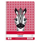 Caiet a4 80f spirala patratele cute animals motiv zebra, Herlitz