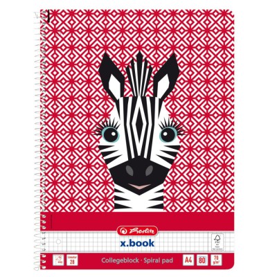 Caiet a4 80f spirala patratele cute animals motiv zebra foto