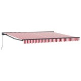 vidaXL Cortina Retractabilă Manual Roșu și Alb 400 &times; 300 cm 3330557