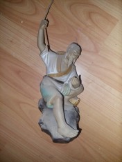 BIBELOU DE PORTELAN VECHI,,PESCAR CHINEZ&#039;&#039;,bibelou vintage de colectie,bibelou Pescar 2
