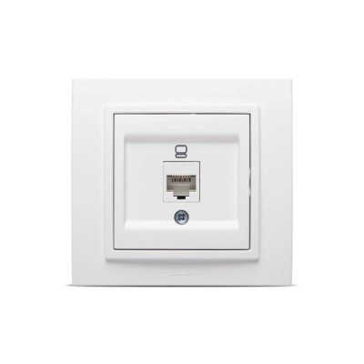 Priză UTP 1xRJ45 CAT6E ST, Alb mat, Zena, EL-BI foto