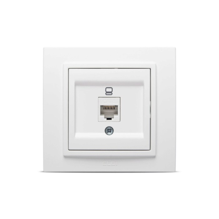 Priză UTP 1xRJ45 CAT6E ST, Alb mat, Zena, EL-BI