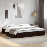 VidaXL Cadru de pat cu sertare negru 200x200 cm lemn prelucrat