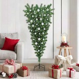 VidaXL Brad de Crăciun artificial pre-montat cu globuri, cu design cu susul &icirc;n jos 3396854
