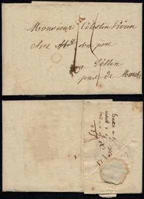 Belgium 1828 Stampless Cover + Content Luik Liege Tellin DB.248 foto