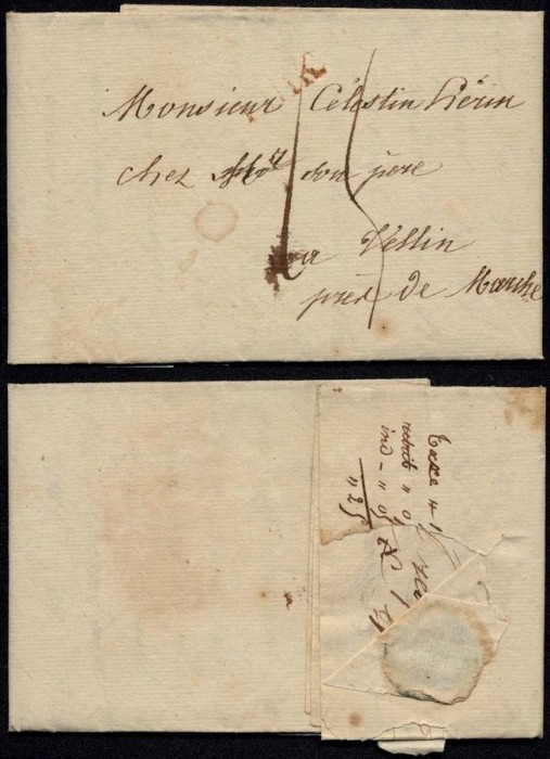 Belgium 1828 Stampless Cover + Content Luik Liege Tellin DB.248