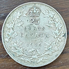 Moneda Canada - 25 Cents 1916 - Argint