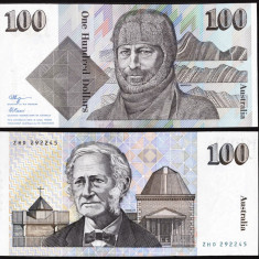 AUSTRALIA █ bancnota █ 100 Dollars █ 1990 █ P-48c █ Higgins & Fraser █ UNC