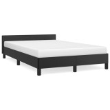 Cadru Pat Gossi Negru 120x190 cm Piele Ecologica Tablie Dormitor