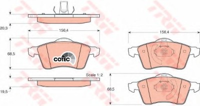 Set placute frana,frana disc VW TRANSPORTER IV bus (70XB, 70XC, 7DB, 7DW, 7DK) (1990 - 2003) TRW GDB1282 foto