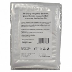 Set 100 pungi vidat gofrate, 150x200 mm, grosime 85 microni transparente