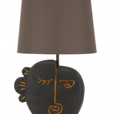 Lampa de masa Tribal -B, Mauro Ferretti, 1x E27, 40W, 27.5x39.5 cm, polirasina/fier/textil, maro/auriu