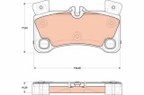 Placute frana Audi Q7 (4LB), Q7 Van (4LB); Porsche Cayenne (9PA); VW Touareg (7LA 7L6 7L7), montare Spate, pregatit pt indicator uzura; TRW