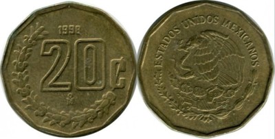 Mexic 1994 - 20 centavos, circulata foto