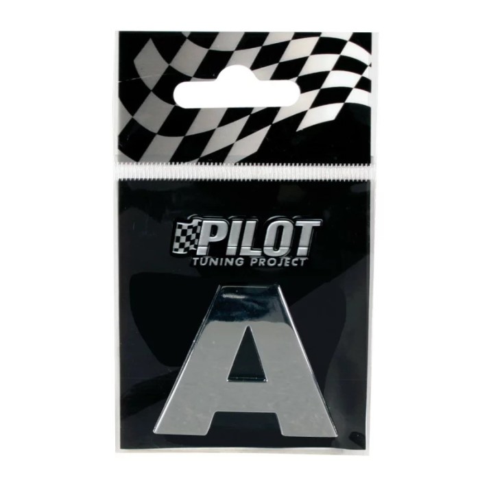 Autocolant 3D crom Type-3 (28mm) litera - A Garage AutoRide
