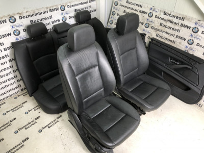 Scaune interior piele neagra cu incalzire BMW seria 5 F10,F11 foto