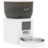 PawHut Distribuitor automat hrană pisici 4 L Wi‑Fi 2.4G, control prin aplicație, &icirc;nregistrare 10s, bol, Alb | Aosom Romania