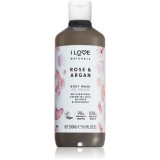 I Love Naturals Rose &amp; Argan gel de dus imbatator cu aromă de trandafiri 500 ml