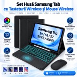 Cumpara ieftin Set Husa Tableta QOVU&reg; pentru Samsung 10.9" / 11", Tastatura Wireless RGB Detasabila, Iluminare 7 Culori, Touchpad Integrat, Mouse Wireless, Inchidere