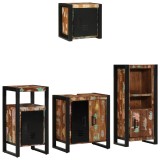 vidaXL Set de mobilier pentru baie cu raft 4 pcs Lemn recuperat solid