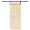 VidaXL Set feronerie pentru ușă glisantă, negru, 183 cm, oțel 4009748