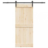VidaXL Set feronerie pentru ușă glisantă, negru, 183 cm, oțel